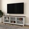 Wood Farmhouse TV Stand for Up to 70" TVs with Storage Shelves